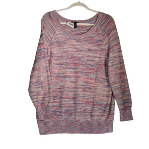Torrid Tunic Sweater Womens 1X Pink Blue Marled Pullover Cozy Knit Plus Size